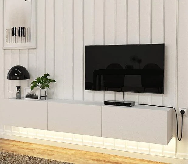 Meuble TV ALMA LED - Blanc - 180cm