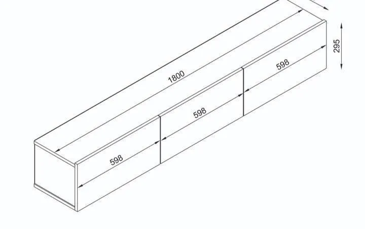 Meuble TV ALMA LED - Blanc - 180cm
