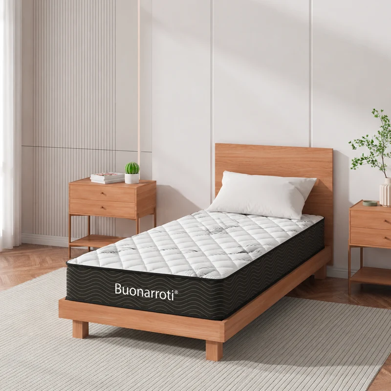 Materasso singolo con molle insacchettate e strato in Memory Foam 80x190x22,3 cm Tarico