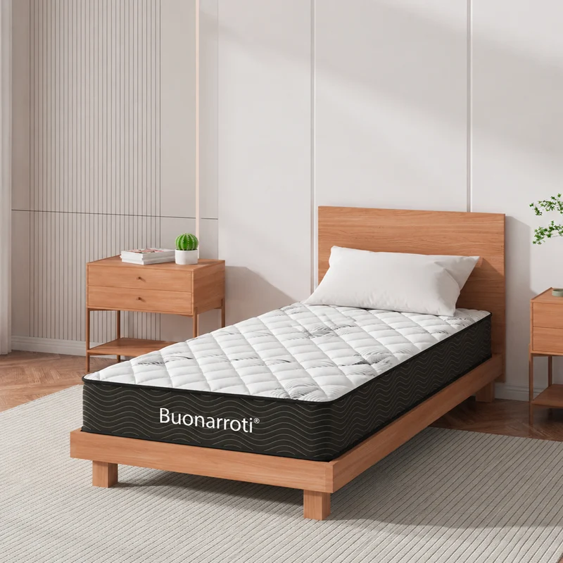 Materasso singolo con molle insacchettate e strato in Memory Foam 90x190x22,3 cm Tarico