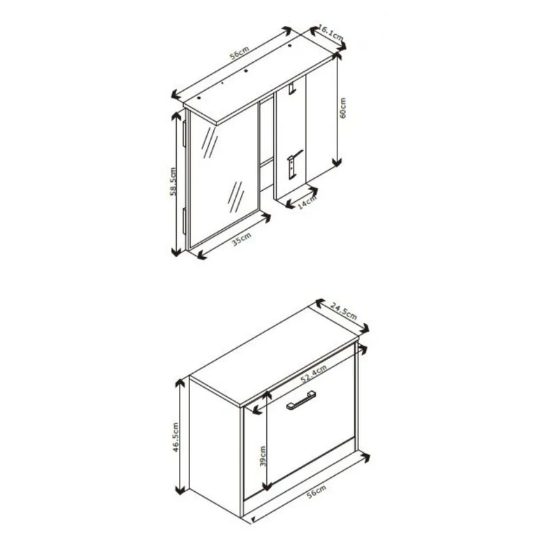 Mobile ingresso con specchio, appendiabiti e scarpiera colore beige Limone41A