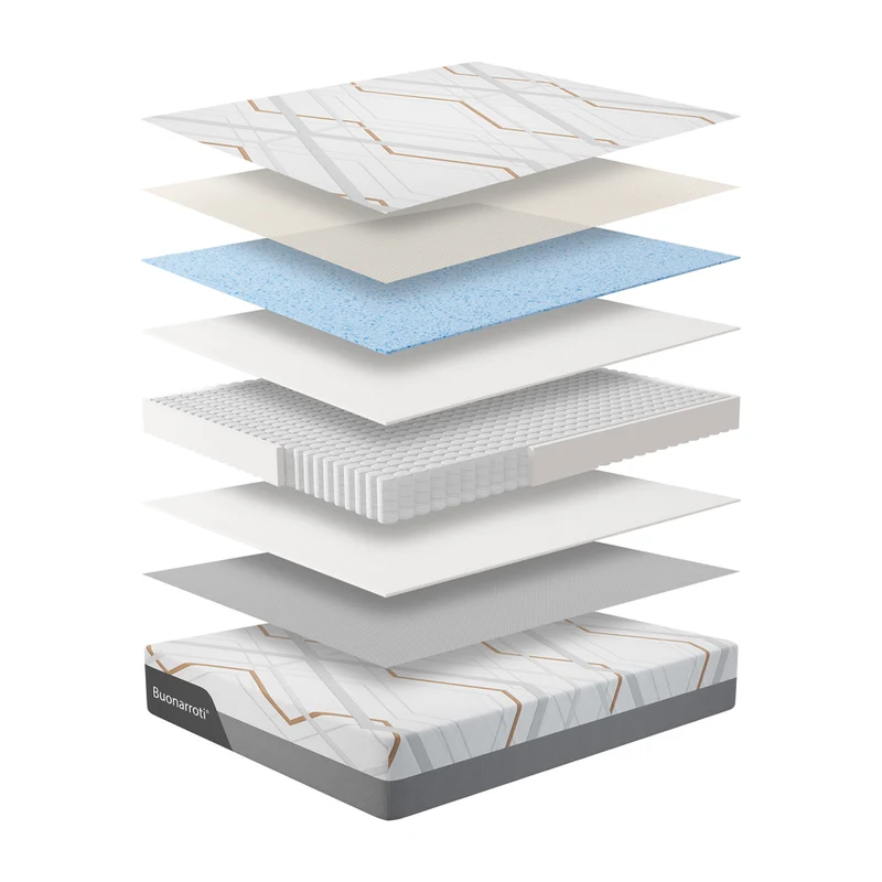 Materasso matrimoniale con Memory Foam, sfoderabile molle insacchettate 160x190x30 cm Corvo