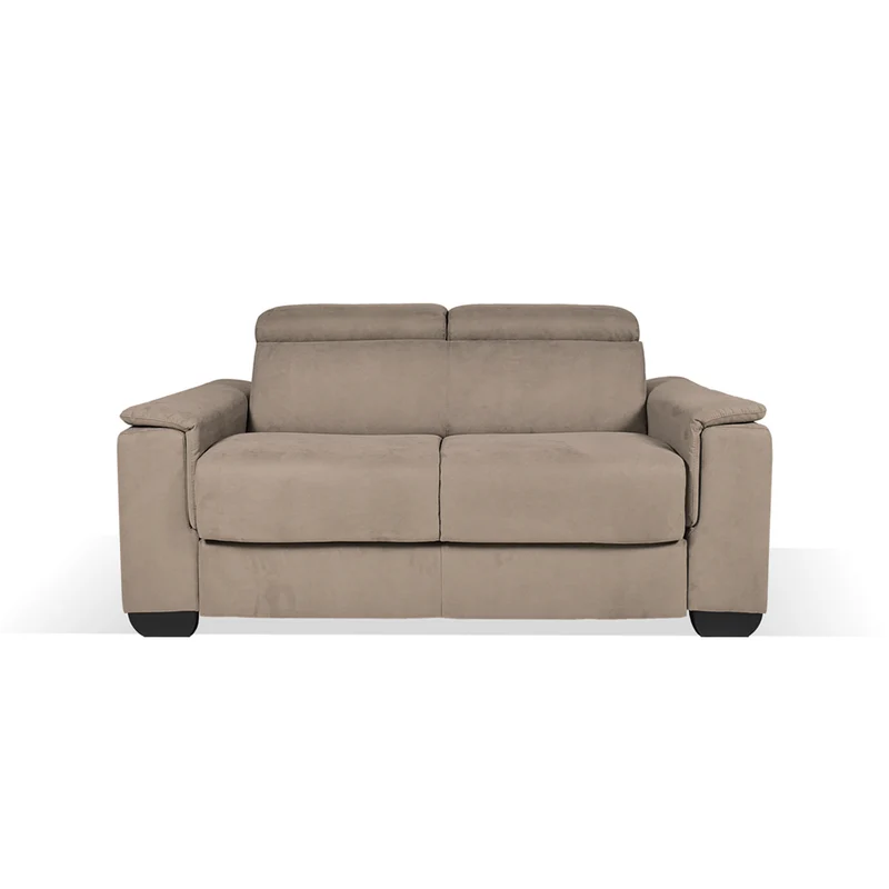 Divano letto 2 posti in tessuto marrone caribou Mercurio 194x83x97H