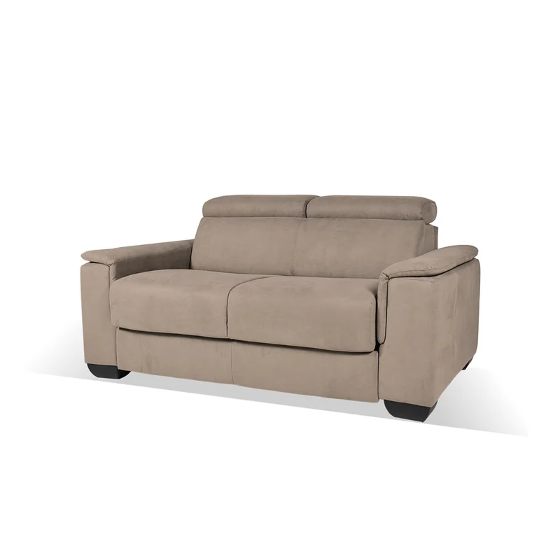 Divano letto 2 posti in tessuto marrone caribou Mercurio 194x83x97H