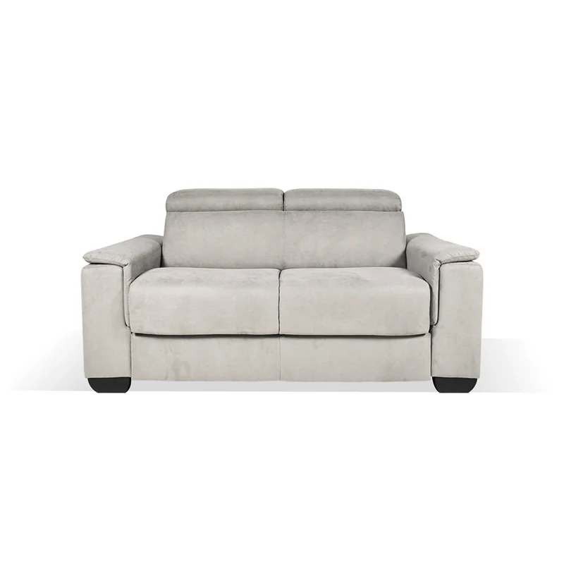 Divano letto 2 posti in tessuto grigio chiaro Mercurio 194x83x97H