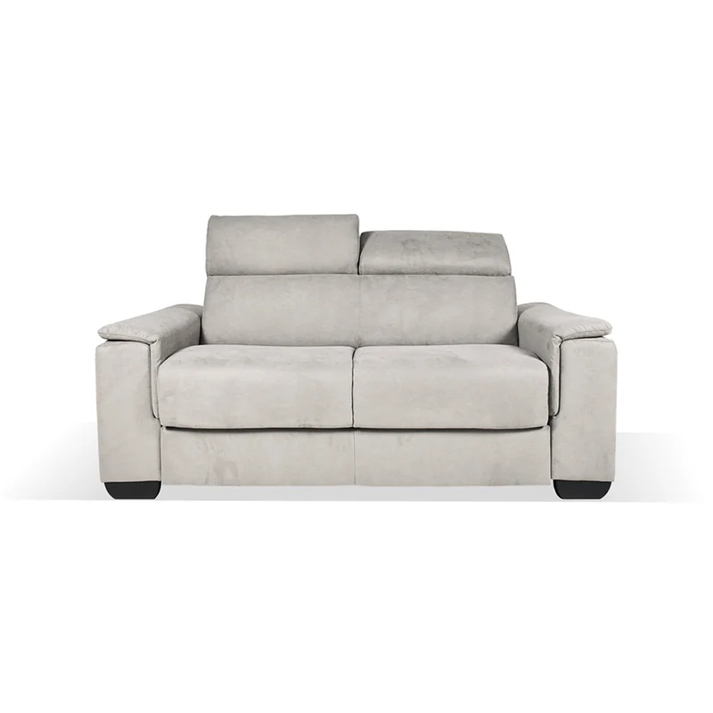 Divano letto 2 posti in tessuto grigio chiaro Mercurio 194x83x97H