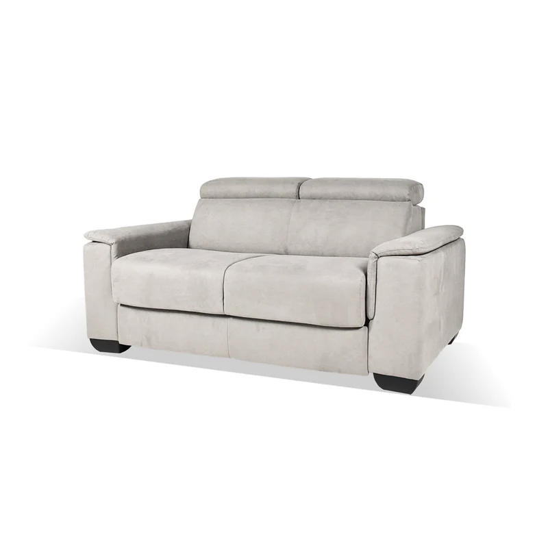 Divano letto 2 posti in tessuto grigio chiaro Mercurio 194x83x97H