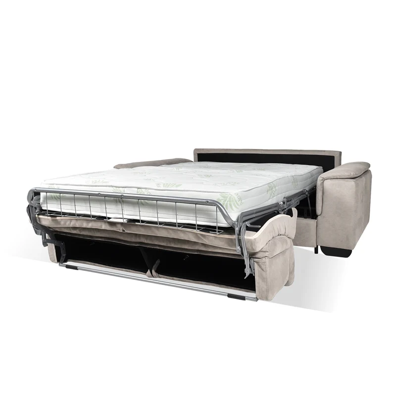Divano letto 3 posti colore grigio chiaro 210x94x90H Mercurio