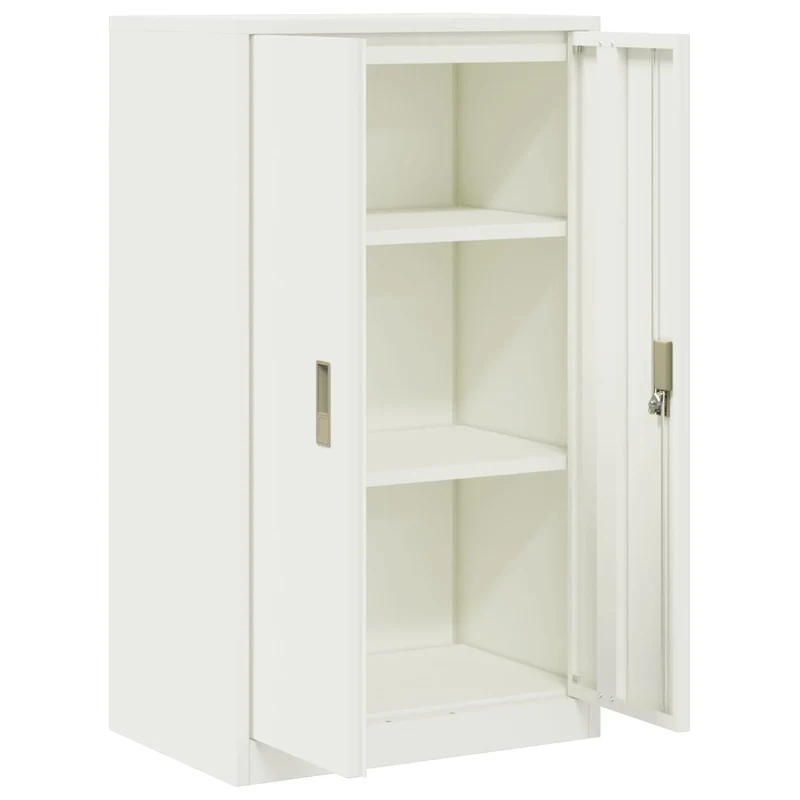 Armoire de rangement moderne polyvalente intérieur 60 x 40 x 105 cm avec portes verrouillables design industriel en acier blanc 02_0054862