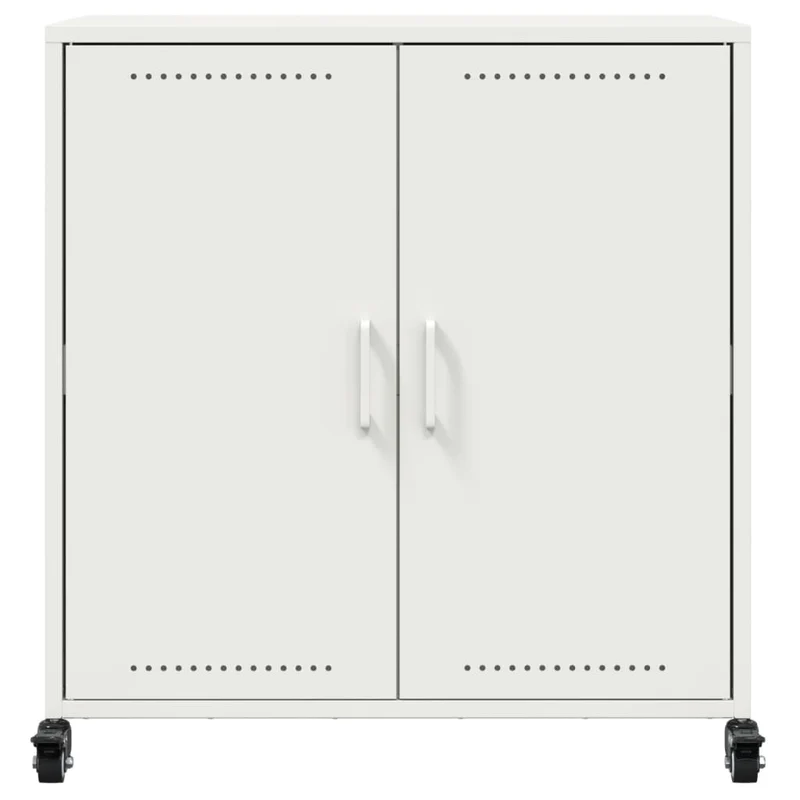 Buffet bahut commode armoire meuble de rangement organisateur cuisine salle de séjour salon 68,5 x 39 x 72 cm acier blanc 02_0030390