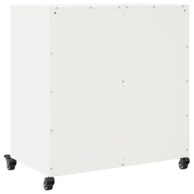 Buffet bahut commode armoire meuble de rangement organisateur cuisine salle de séjour salon 68,5 x 39 x 72 cm acier blanc 02_0030390