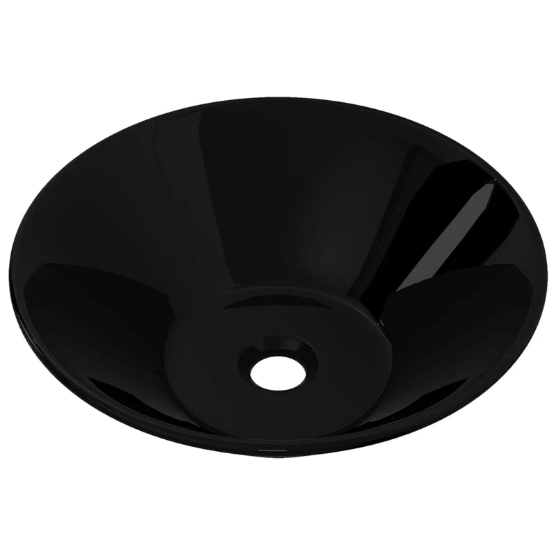 Vasque rond céramique 42 cm pour salle de bain noir 02_0002502