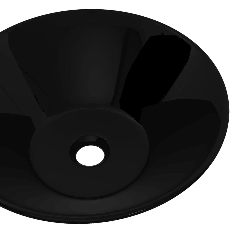 Vasque rond céramique 42 cm pour salle de bain noir 02_0002502
