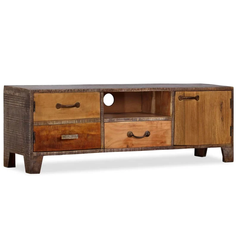 Meuble télé buffet tv télévision design pratique bois massif vintage 118 cm 2502184