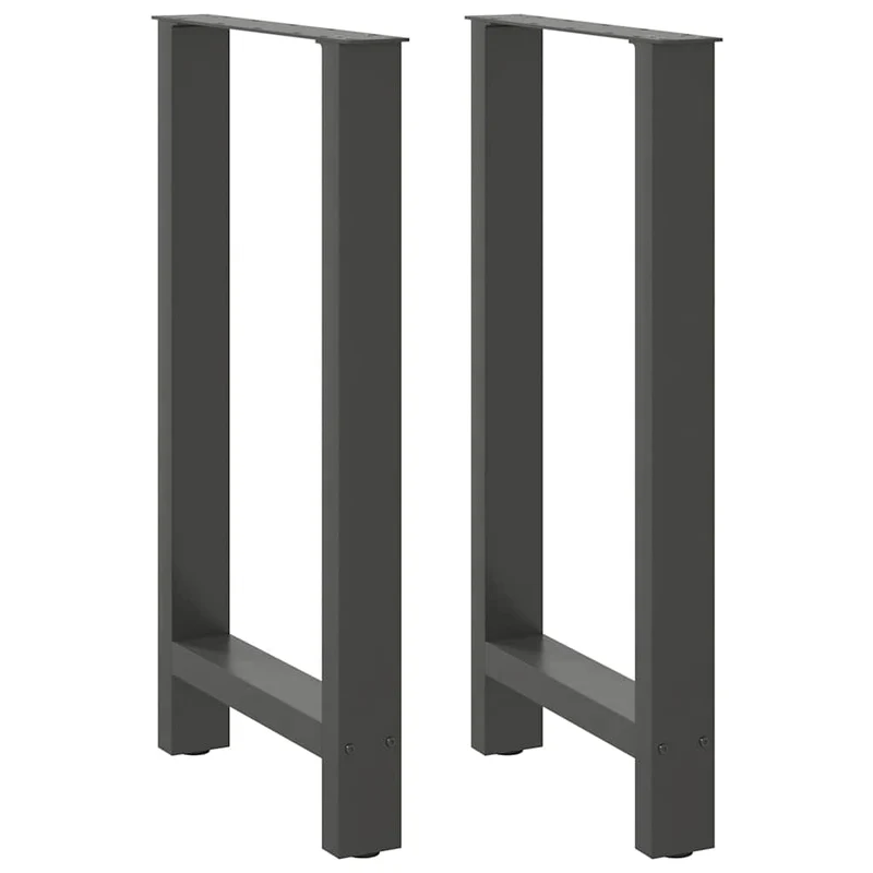 Lot de 2 pieds de table de bar robuste design moderne 50 x 90-91 cm en acier anthracite 02_0057570