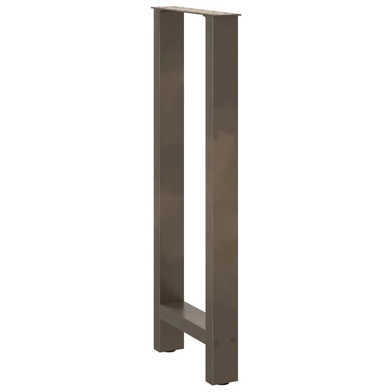 Lot de 2 pieds de table de bar en acier naturel 40 x 100 cm robustes et esthétiques modernes en acier naturel 02_0057579