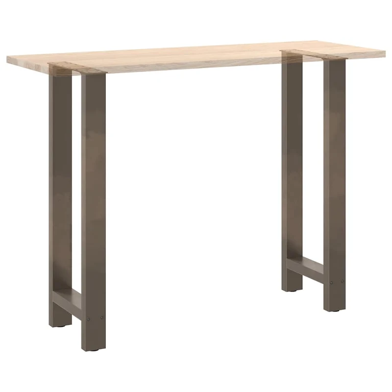 Lot de 2 pieds de table de bar en acier naturel 40 x 100 cm robustes et esthétiques modernes en acier naturel 02_0057579