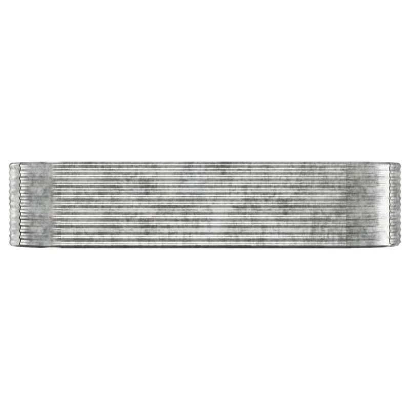 Jardinière bac lit surélevé plantes fleurs terrasse jardin de jardin acier enduit de poudre argenté Argent 02_0039696