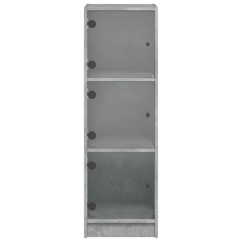 Buffet bahut commode armoire meuble de rangement organisateur cuisine salle de séjour salon avec portes en verre 35 x 37 x 109 cm gris 02_0030118