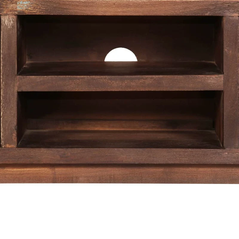 Meuble télé buffet tv télévision design pratique bois d'acacia massif vintage 118 cm 2502129