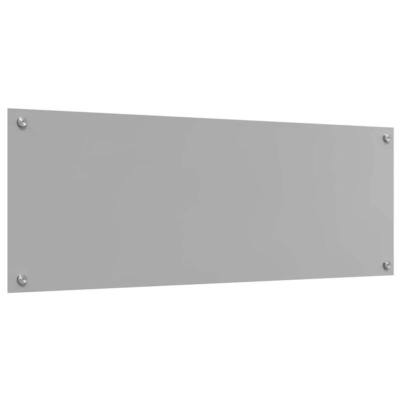 Dosseret de cuisine moderne 110 x 40 cm facile à installer résistant à la chaleur design épuré en verre trempé gris clair 02_0058479