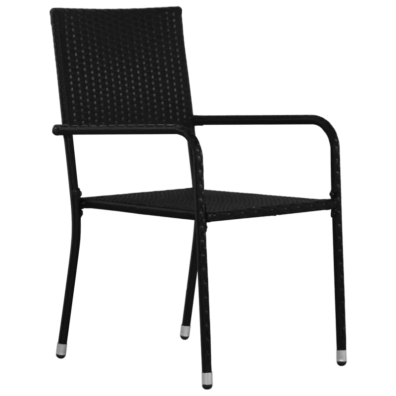 Ensemble de salle à manger de jardin meuble extérieur 3 pièces noir 02_0013649