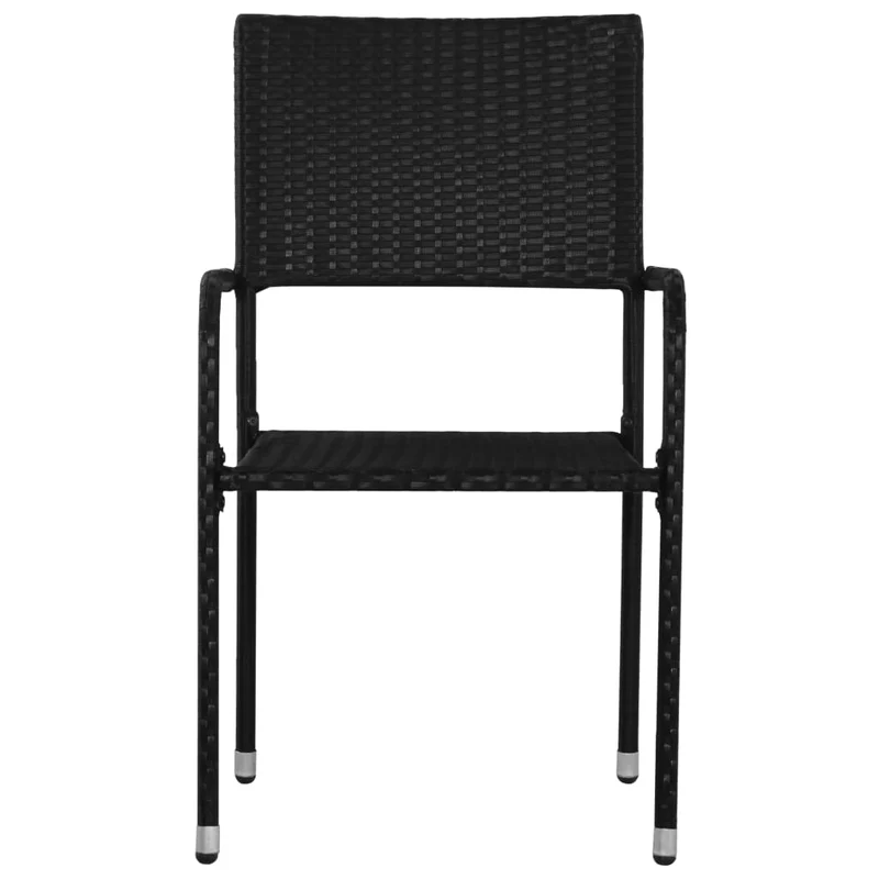 Ensemble de salle à manger de jardin meuble extérieur 3 pièces noir 02_0013649