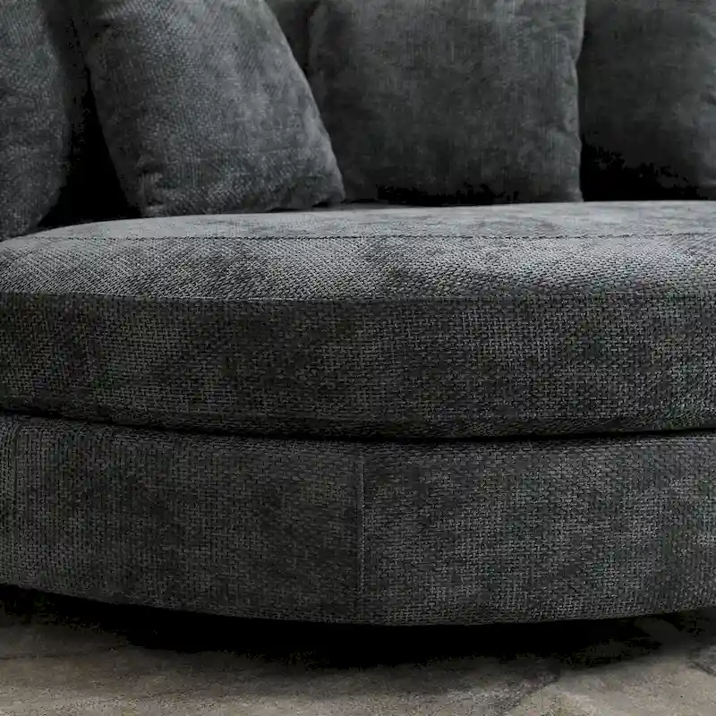 Fauteuil Moderne Rond Avec 5 Coussins Et Pouf Optionnel