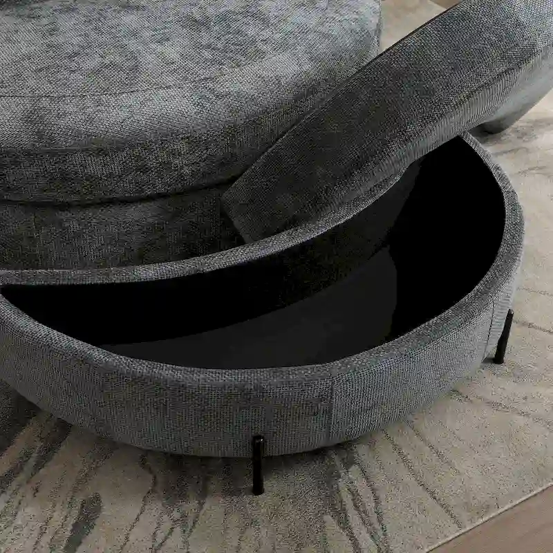Fauteuil Moderne Rond Avec 5 Coussins Et Pouf Optionnel