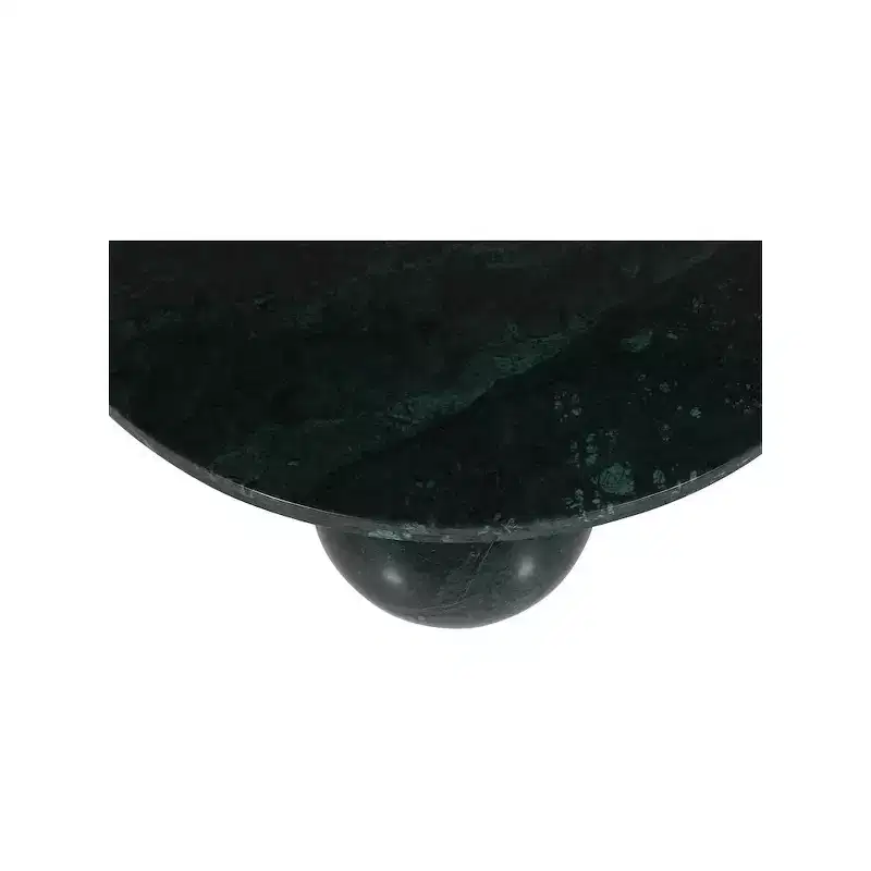 Table basse ronde en marbre avec pieds sphériques, multicolore, 4 places