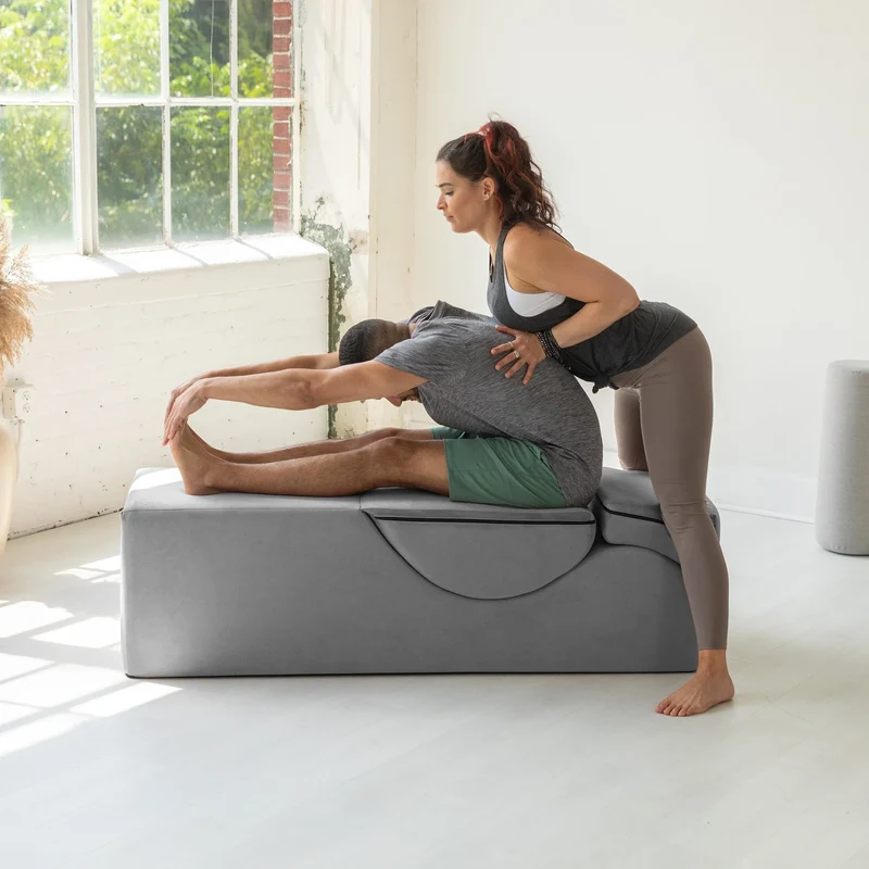 Avana Kami Chaise convertible / Yoga & Massage - Pouf 2 en 1 avec chaise longue de yoga escamotable, Microvelours - N/A