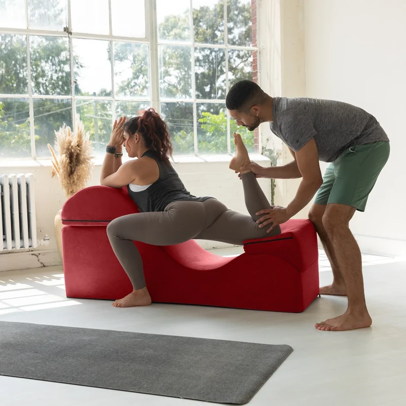 Avana Kami Chaise convertible / Yoga & Massage - Pouf 2 en 1 avec chaise longue de yoga escamotable, Microvelours - N/A