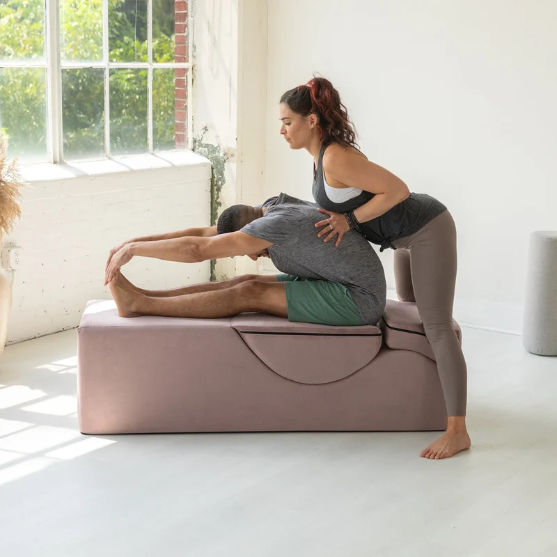 Avana Kami Chaise convertible / Yoga & Massage - Pouf 2 en 1 avec chaise longue de yoga escamotable, Microvelours - N/A