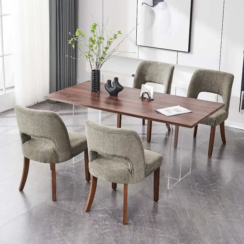Lot de 4 chaises de salle à manger tapissées de tissu