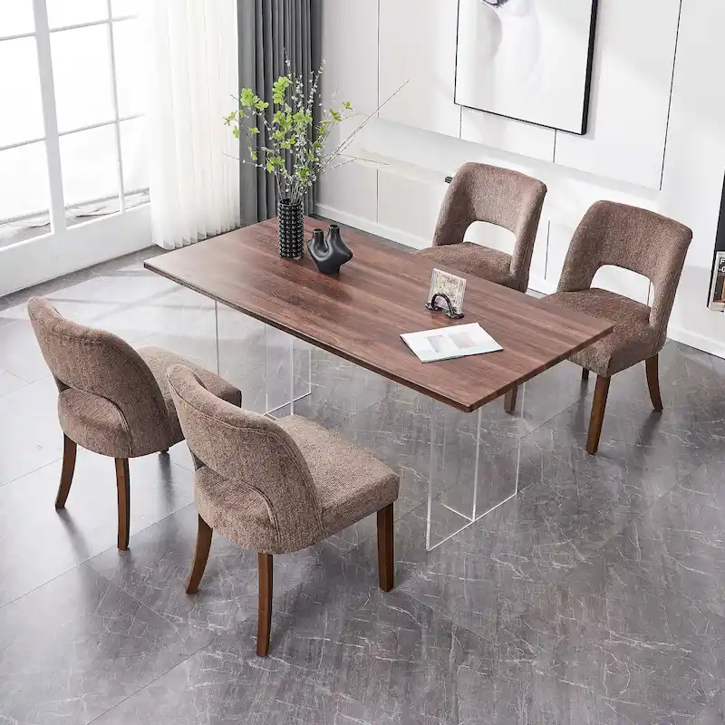 Lot de 4 chaises de salle à manger tapissées de tissu