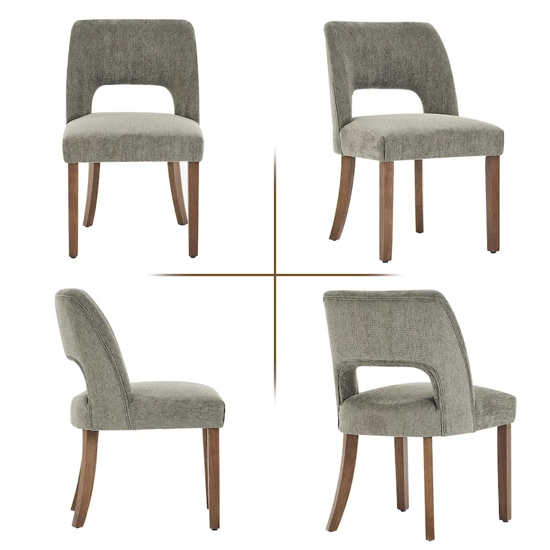 Lot de 4 chaises de salle à manger tapissées de tissu