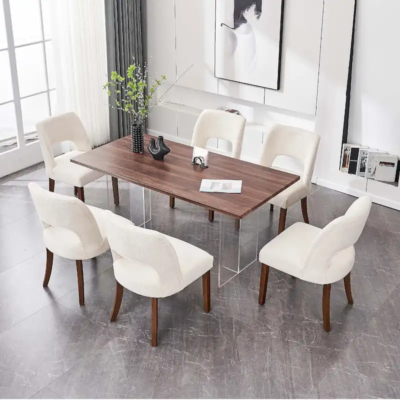 Lot de 4 chaises de salle à manger tapissées de tissu