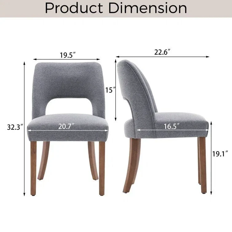Lot de 4 chaises de salle à manger tapissées de tissu