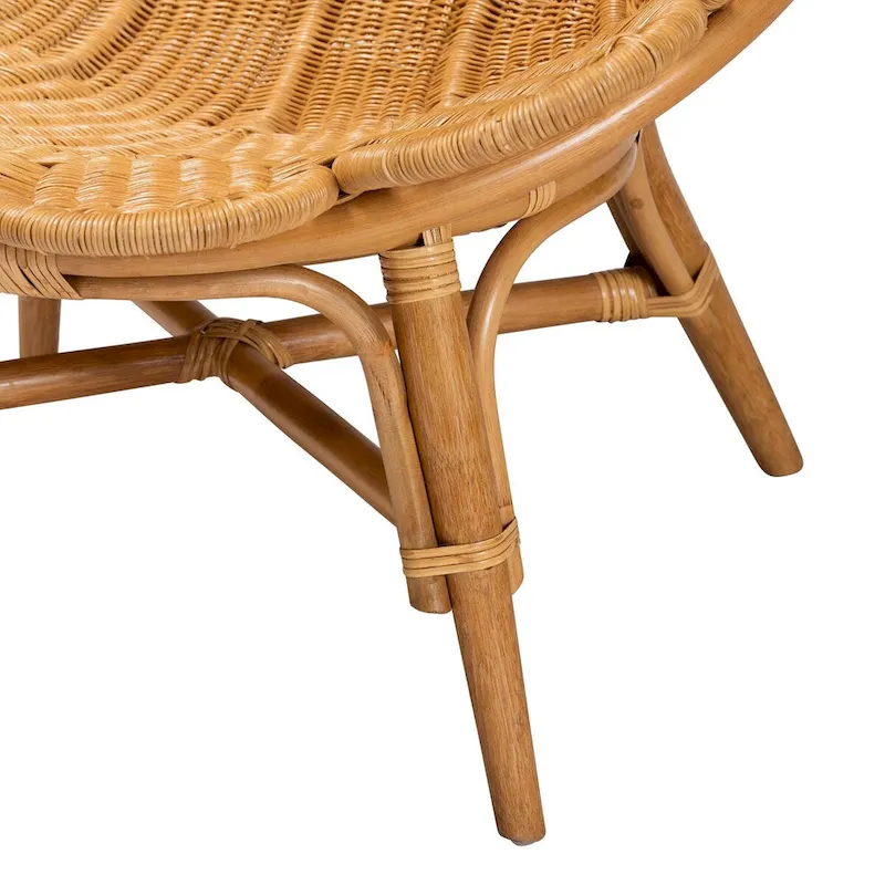 Fauteuil d'appoint fleur Blossom en rotin bohème miel