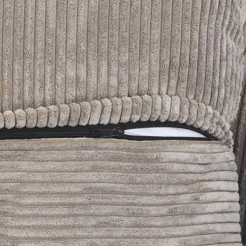 Grand canapé modulaire sectionnel en velours côtelé, en forme de U, 4 places avec 2 poufs et 5 oreillers