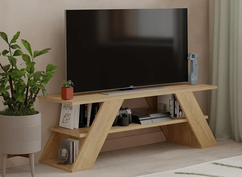 EVOR - Stand TV Moderne 120CM Chene