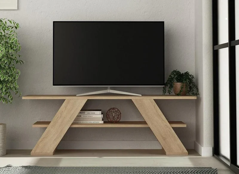EVOR - Stand TV Moderne 120CM Chene