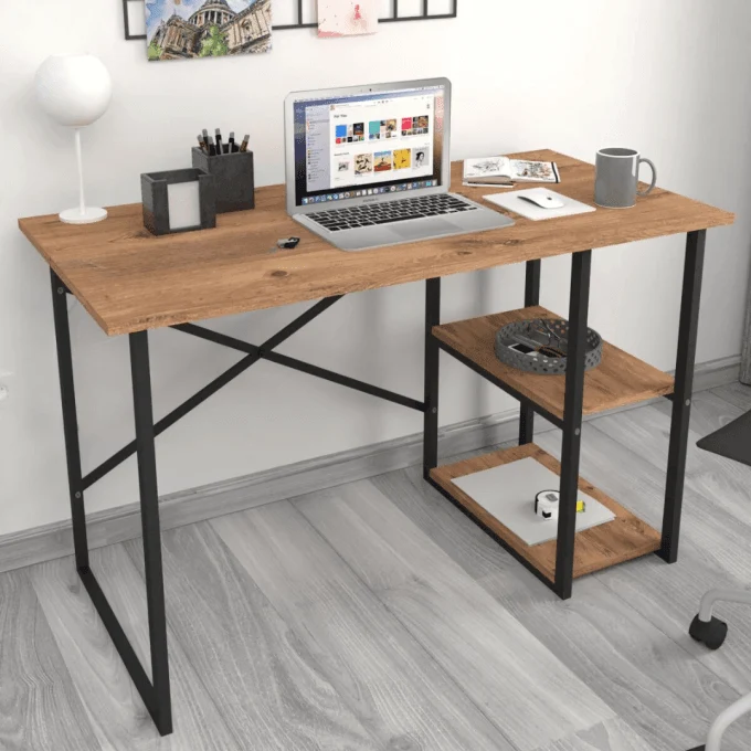 Bureau LEON 120 cm - en bois avec Structure metallique