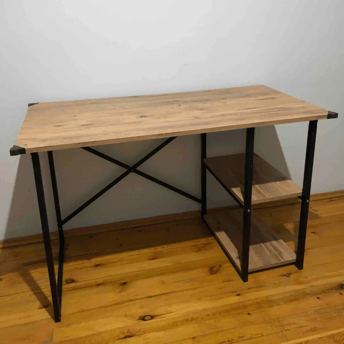 Bureau LEON 120 cm - en bois avec Structure metallique