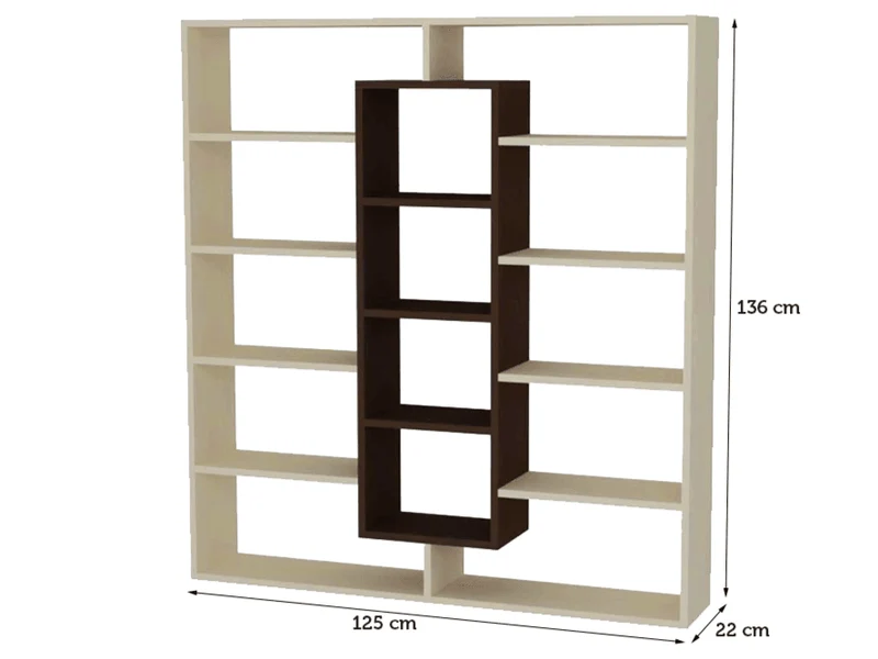 Biblio ELMA 125x135 cm - Érable et Wengé