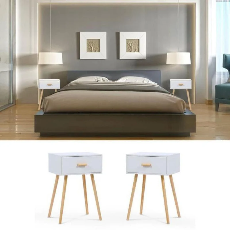 EVA - Tables de chevet scandinave (45x30x63) cm