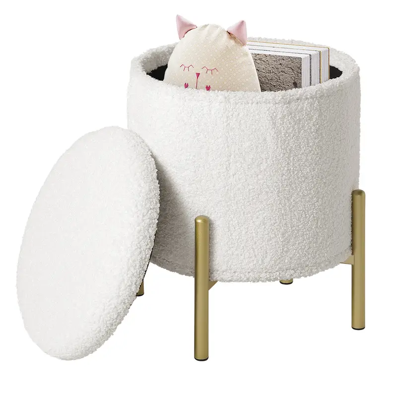 Tabouret Rembourré avec Espace de Rangement - Élégance et Praticité