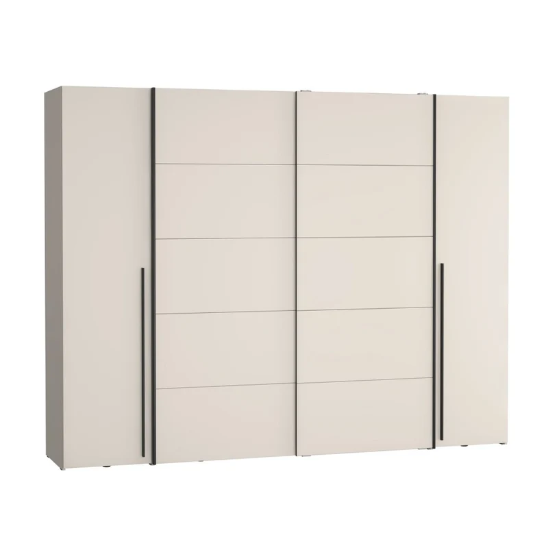Armadio 2 ante scorrevoli e 2 battenti cashmere 270x61x210 Callia
