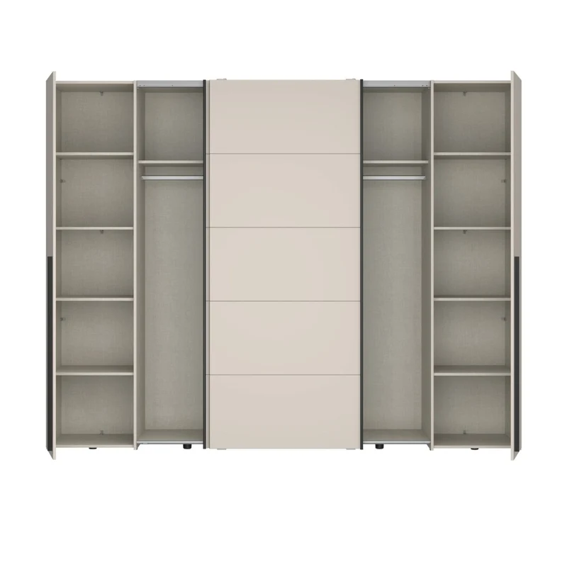 Armadio 2 ante scorrevoli e 2 battenti cashmere 270x61x210 Callia