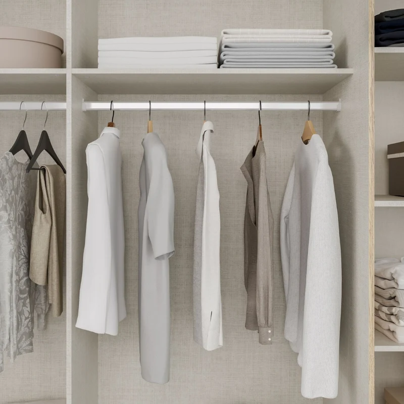 Armadio 2 ante scorrevoli e 2 battenti rovere e cashmere 270x61x210 Callia